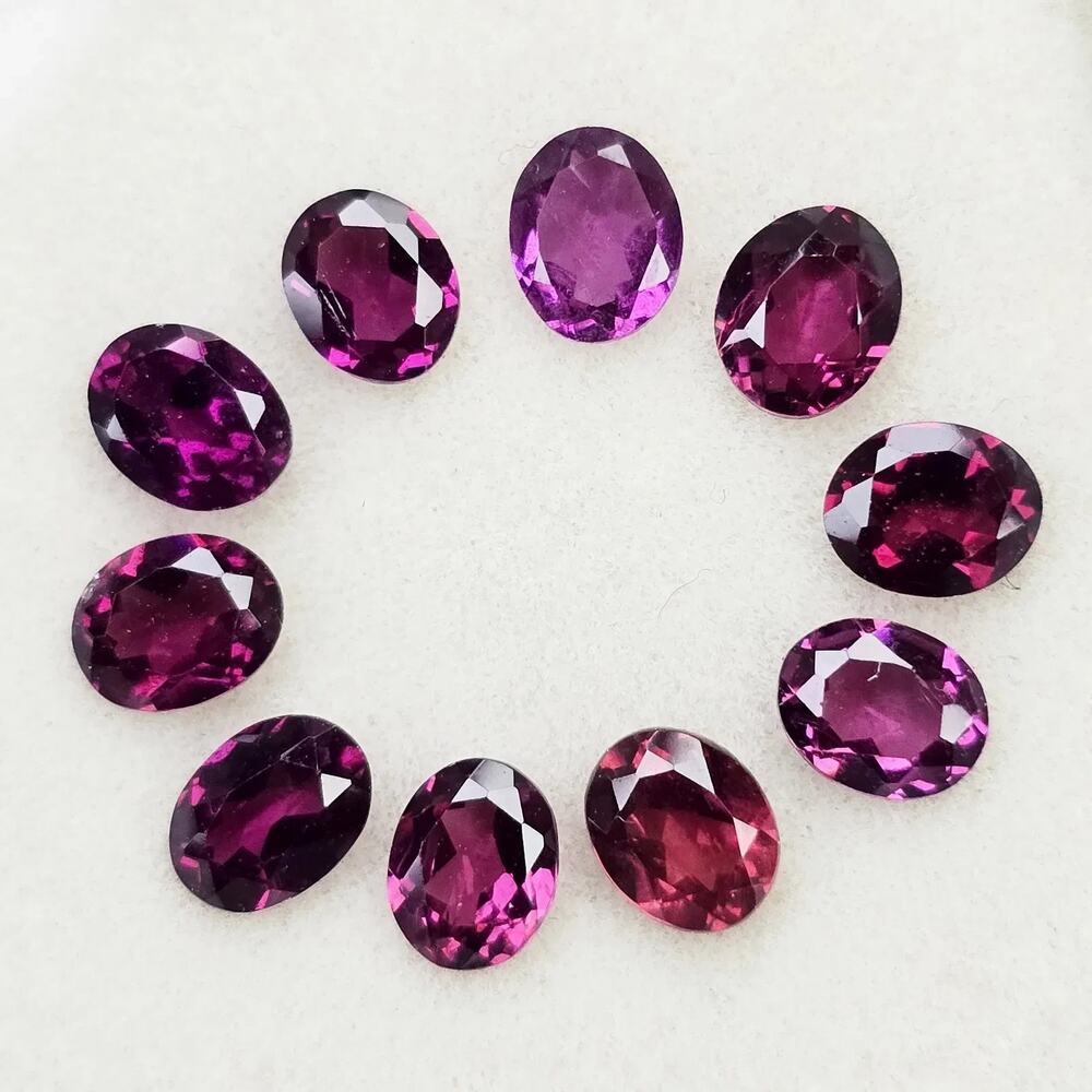 Natural Red Garnet Lot, 10 Oval Stones, 3.91 CTW, 5x4mm